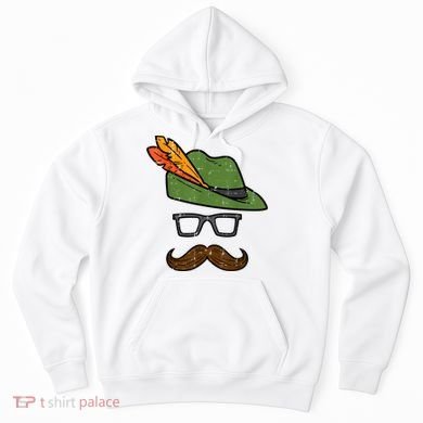 German Hat Mustache Costume Bavarian Oktoberfest Hoodie