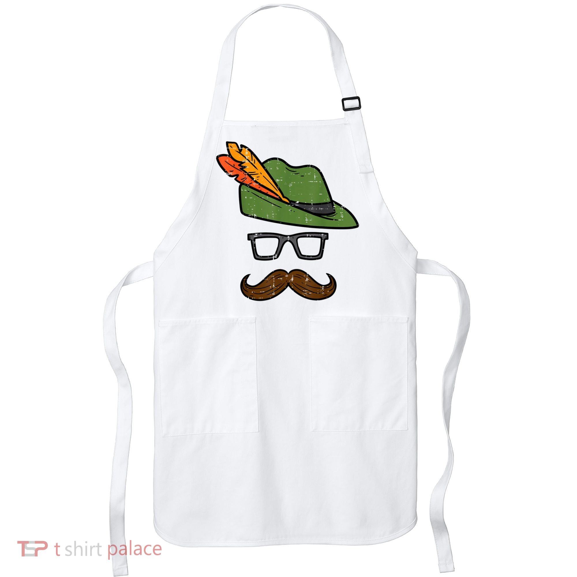 German Hat Mustache Costume Bavarian Oktoberfest Apron