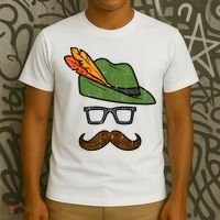 German Hat Mustache Costume Bavarian Oktoberfest T-Shirt thumb 3