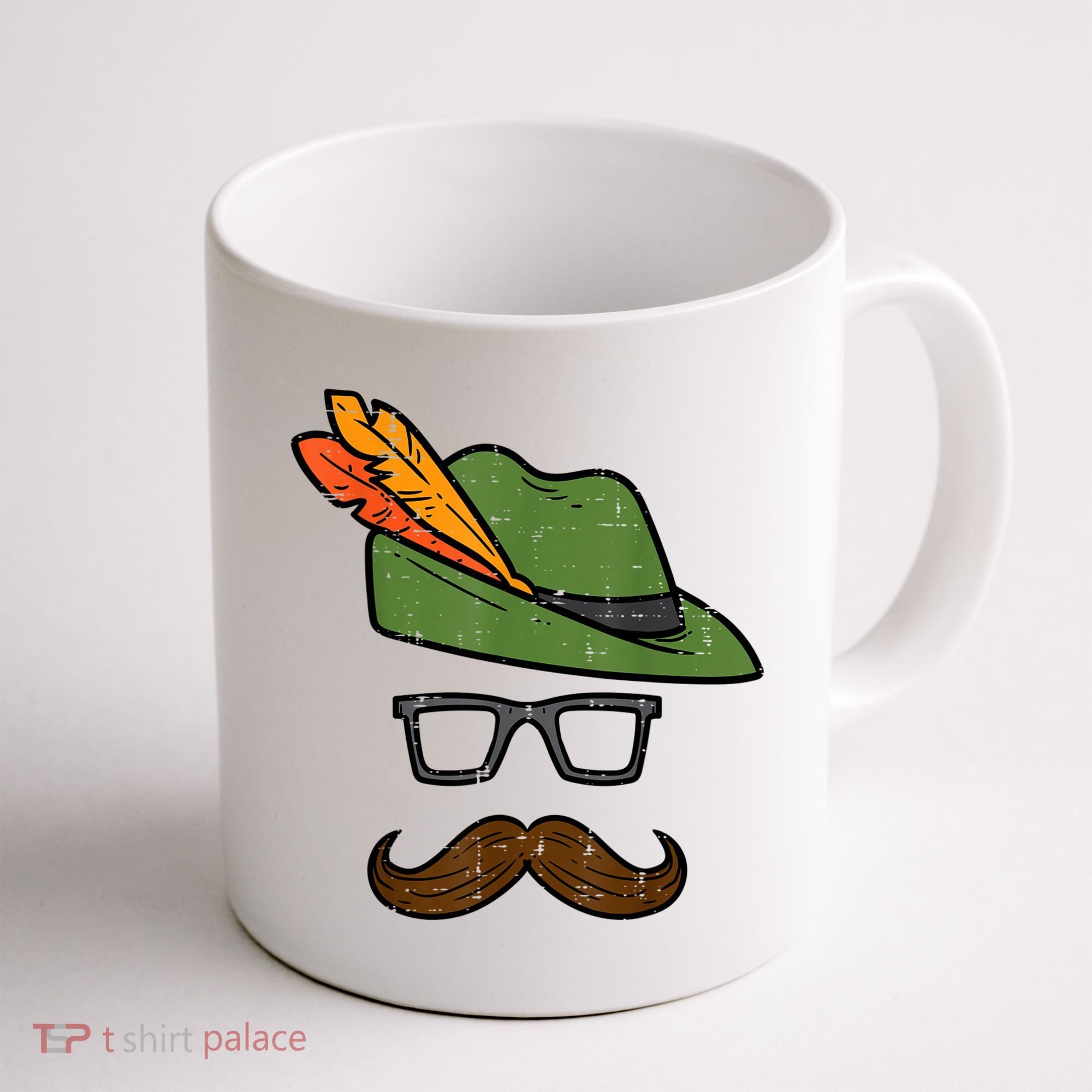 German Hat Mustache Costume Bavarian Oktoberfest Coffee Mug