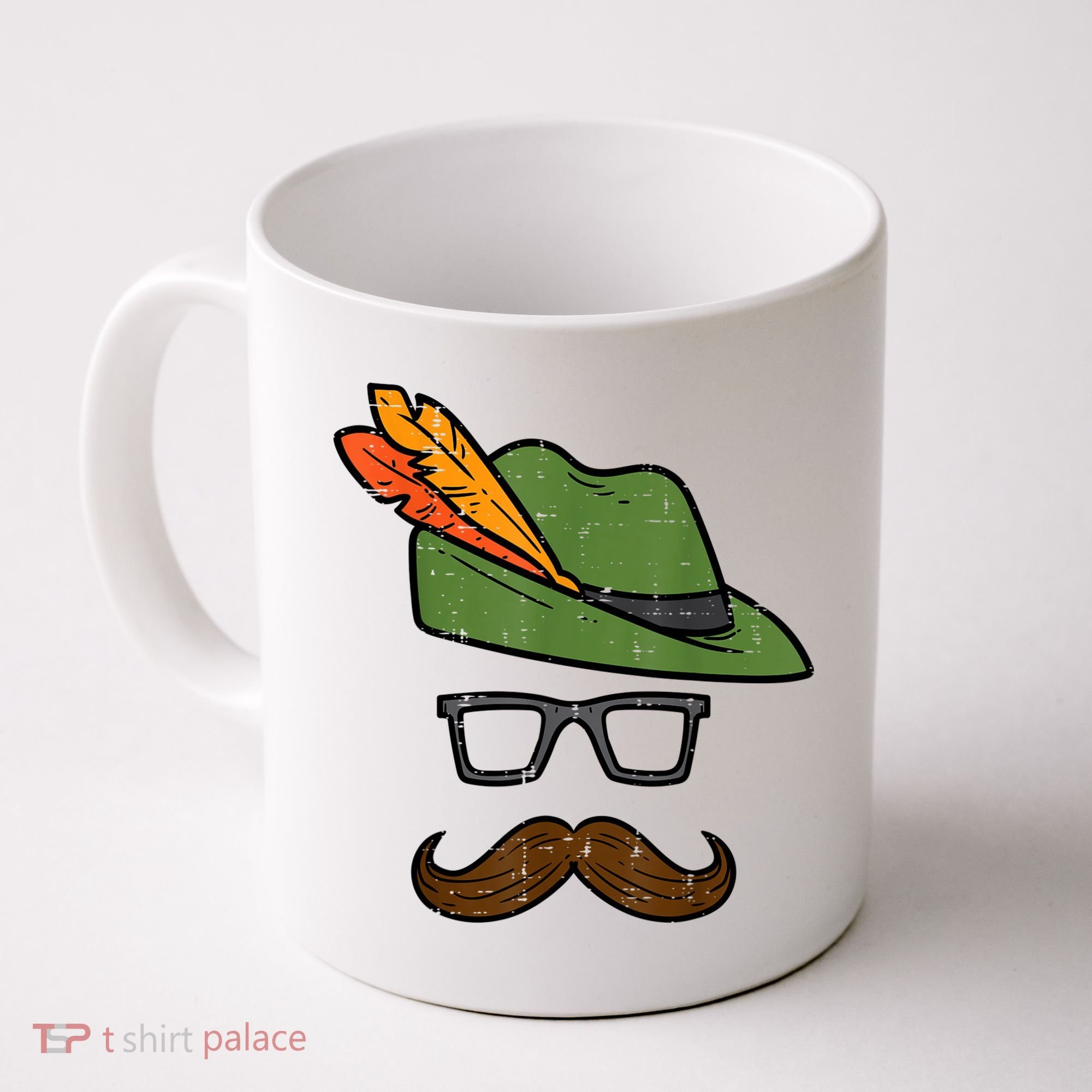 German Hat Mustache Costume Bavarian Oktoberfest Coffee Mug