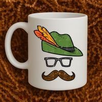German Hat Mustache Costume Bavarian Oktoberfest Coffee Mug thumb 2