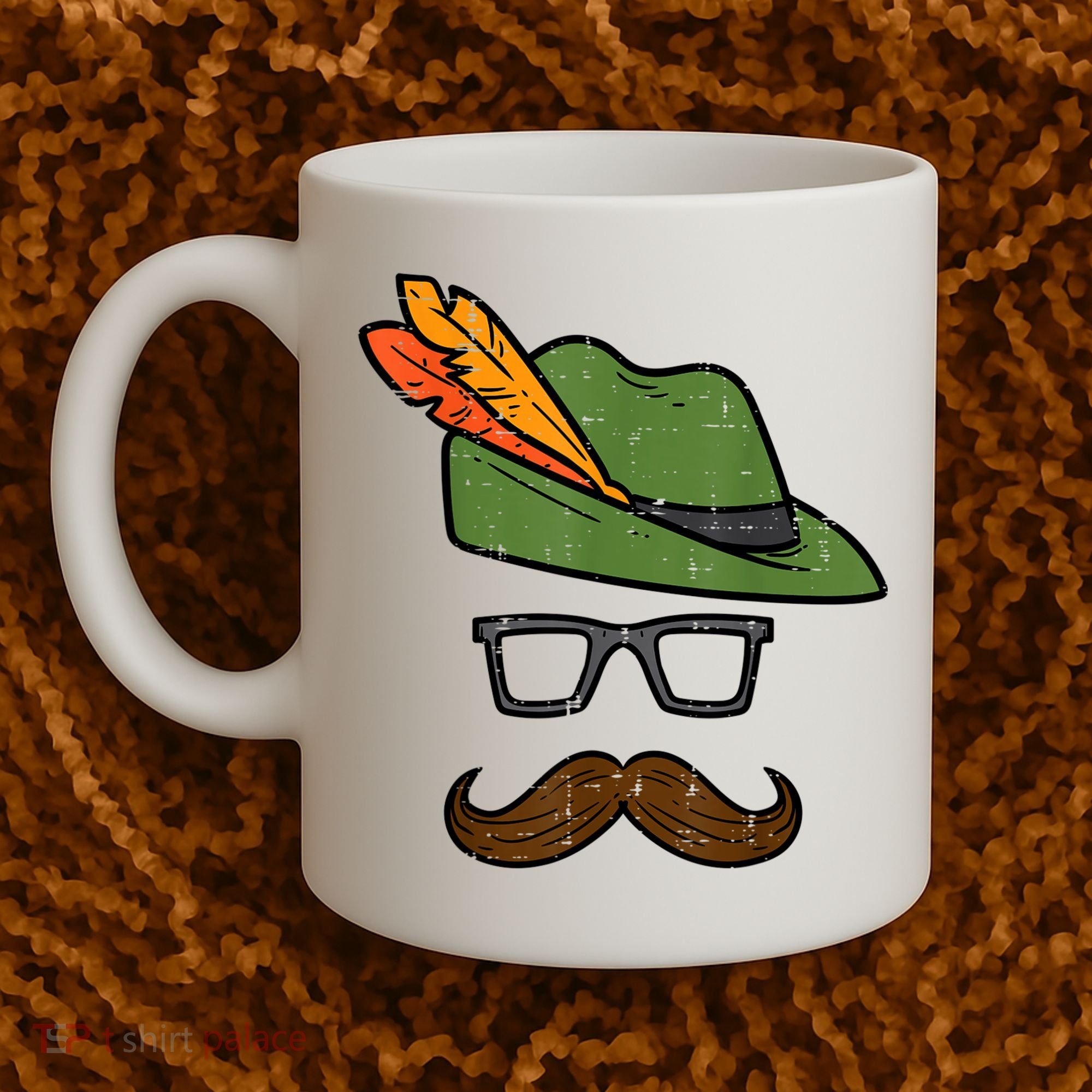 German Hat Mustache Costume Bavarian Oktoberfest Coffee Mug