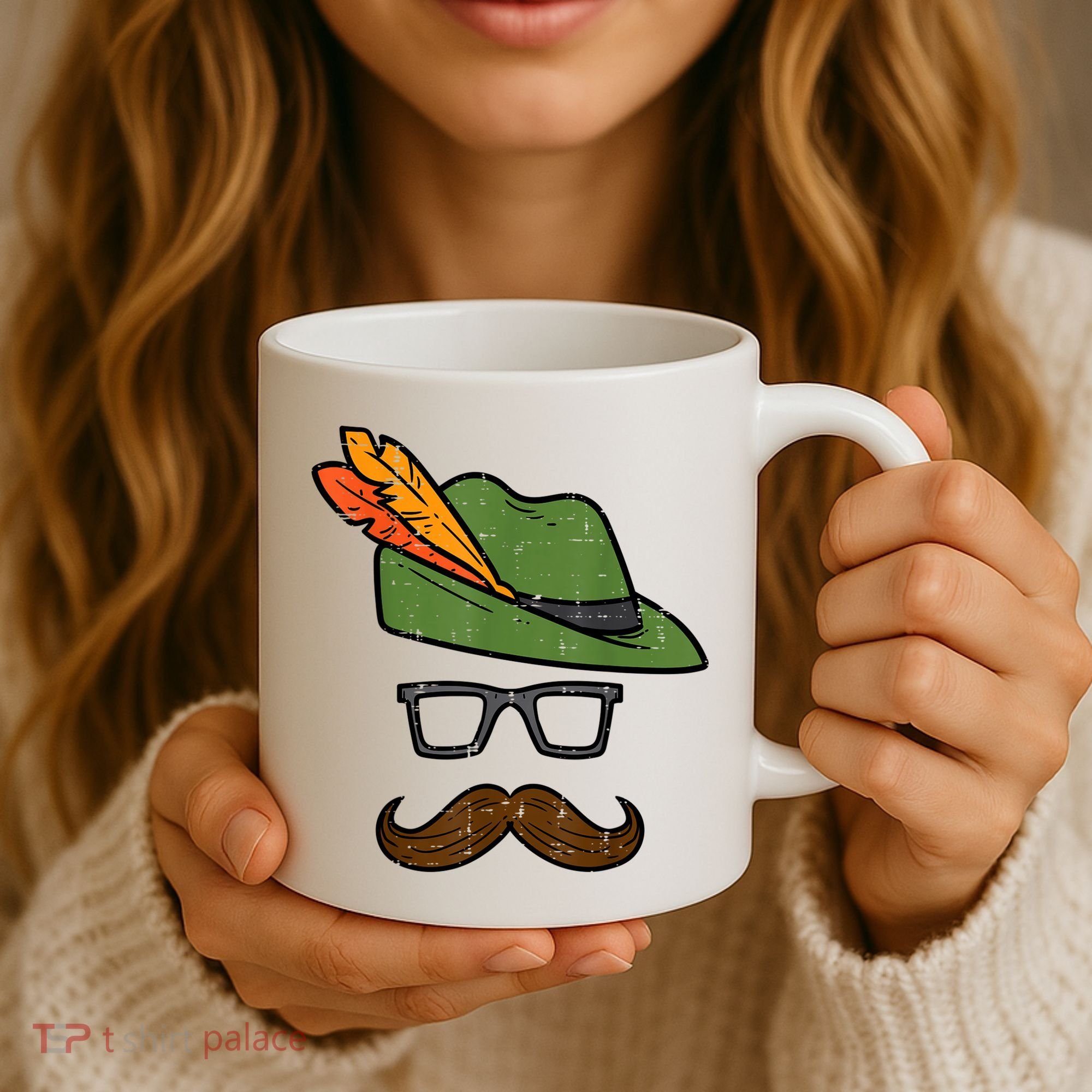 German Hat Mustache Costume Bavarian Oktoberfest Coffee Mug