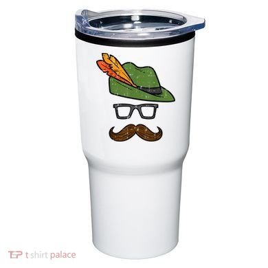 German Hat Mustache Costume Bavarian Oktoberfest Tumbler
