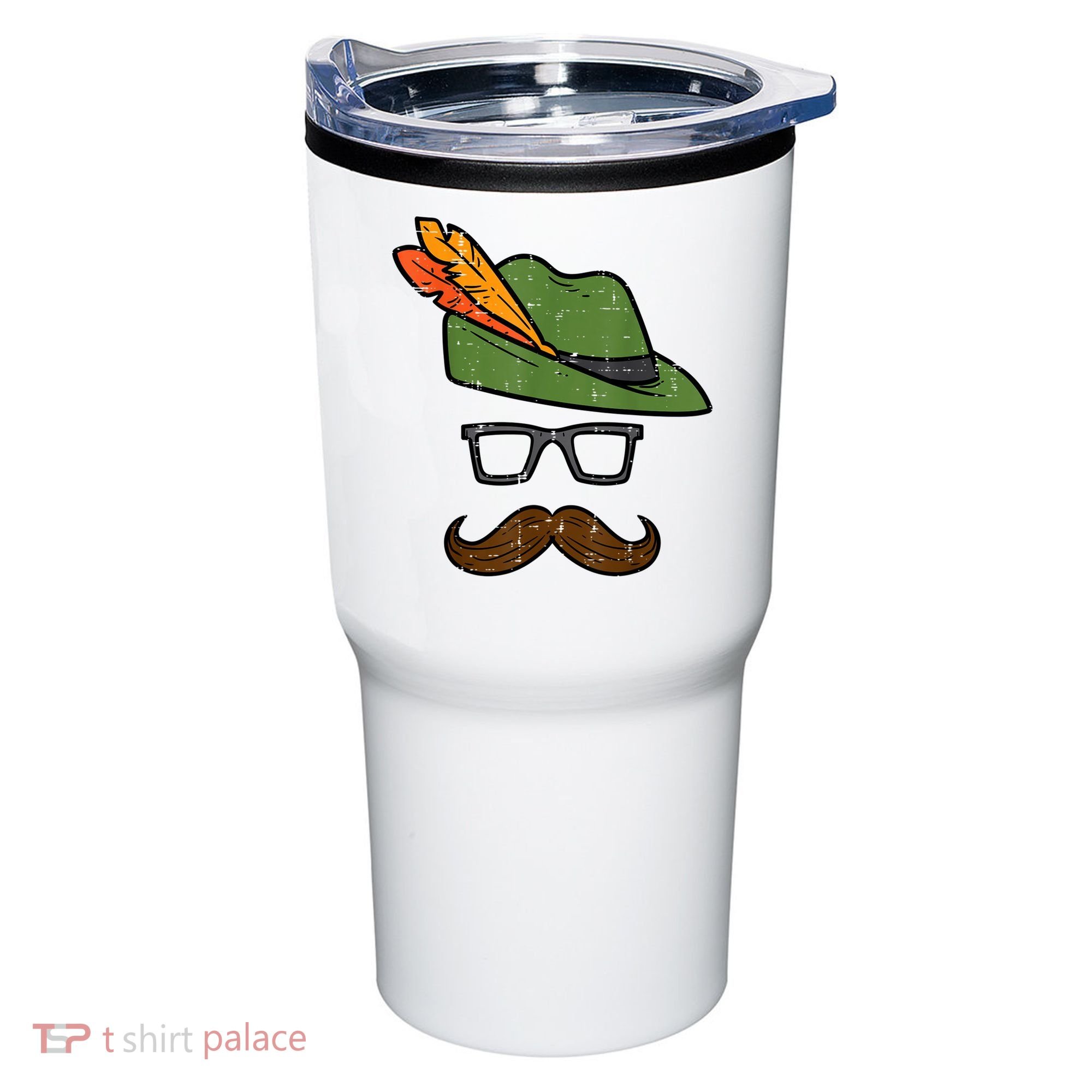 German Hat Mustache Costume Bavarian Oktoberfest Tumbler