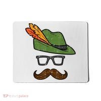 German Hat Mustache Costume Bavarian Oktoberfest Mousepad thumb 0