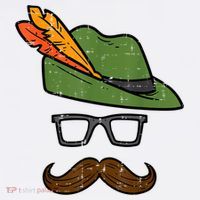 German Hat Mustache Costume Bavarian Oktoberfest Mousepad thumb 1