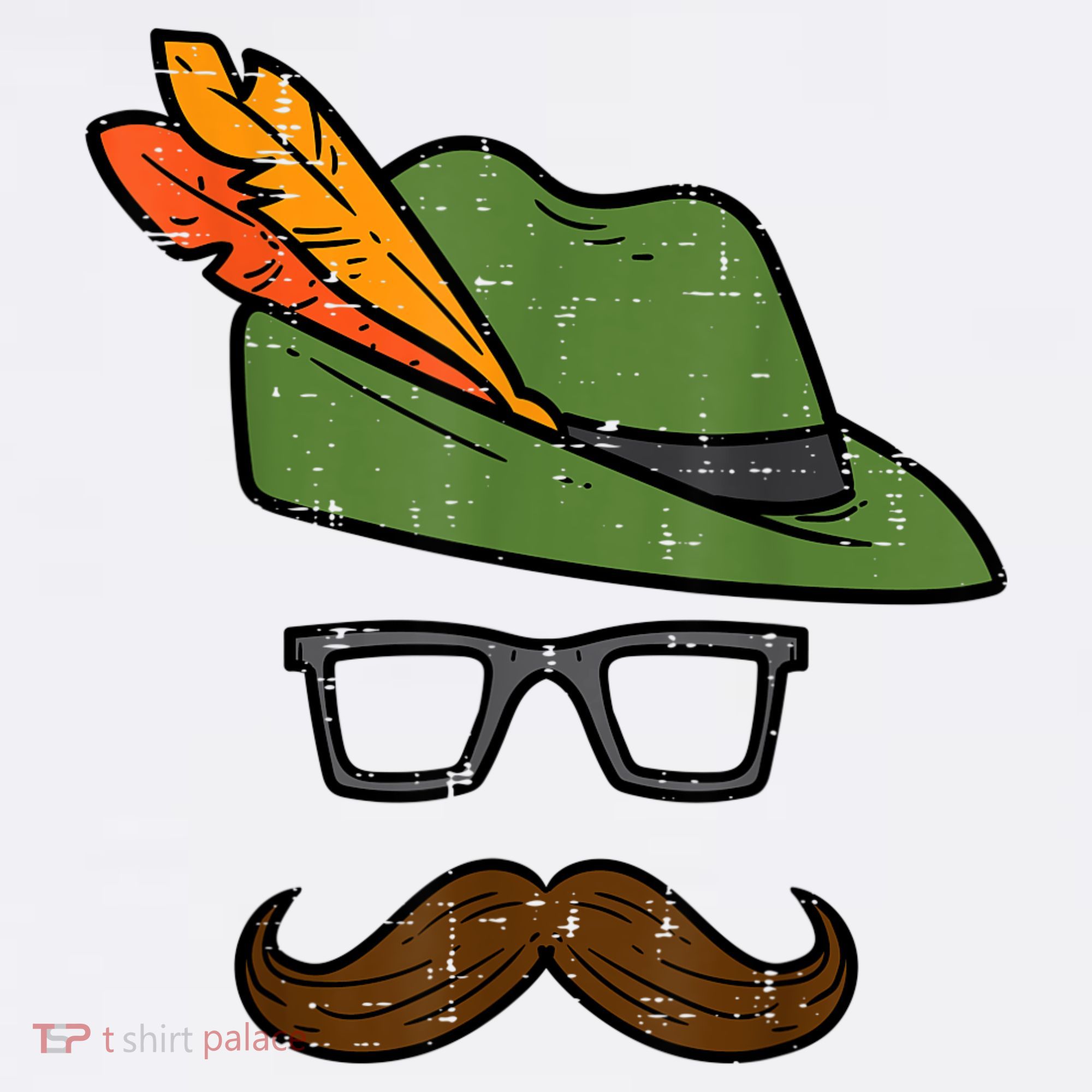 German Hat Mustache Costume Bavarian Oktoberfest Mousepad