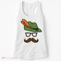 German Hat Mustache Costume Bavarian Oktoberfest Women's Tank Top thumb 0