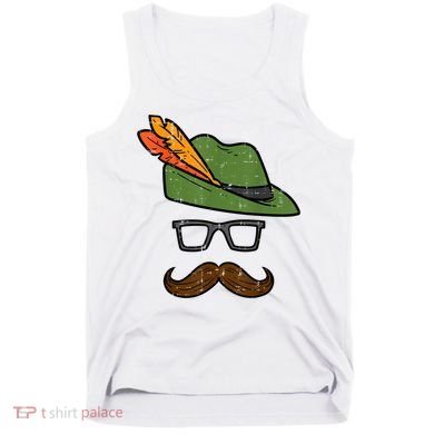 German Hat Mustache Costume Bavarian Oktoberfest Tank Top