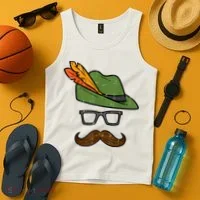 German Hat Mustache Costume Bavarian Oktoberfest Tank Top thumb 4