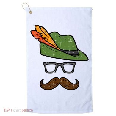 German Hat Mustache Costume Bavarian Oktoberfest Golf Towel