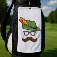 German Hat Mustache Costume Bavarian Oktoberfest Golf Towel thumb 2