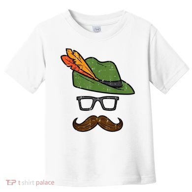 German Hat Mustache Costume Bavarian Oktoberfest Toddler T-Shirt