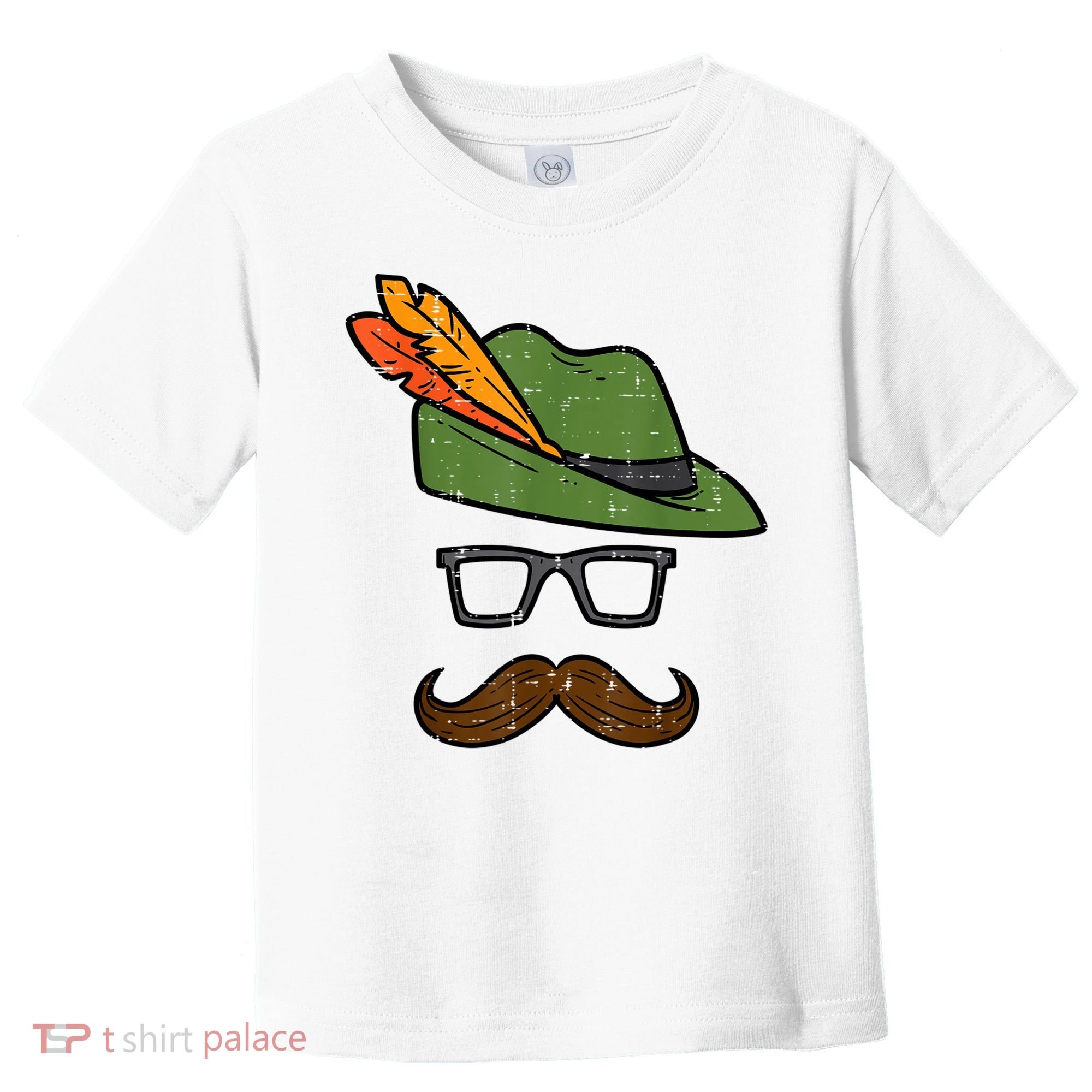 German Hat Mustache Costume Bavarian Oktoberfest Toddler T-Shirt