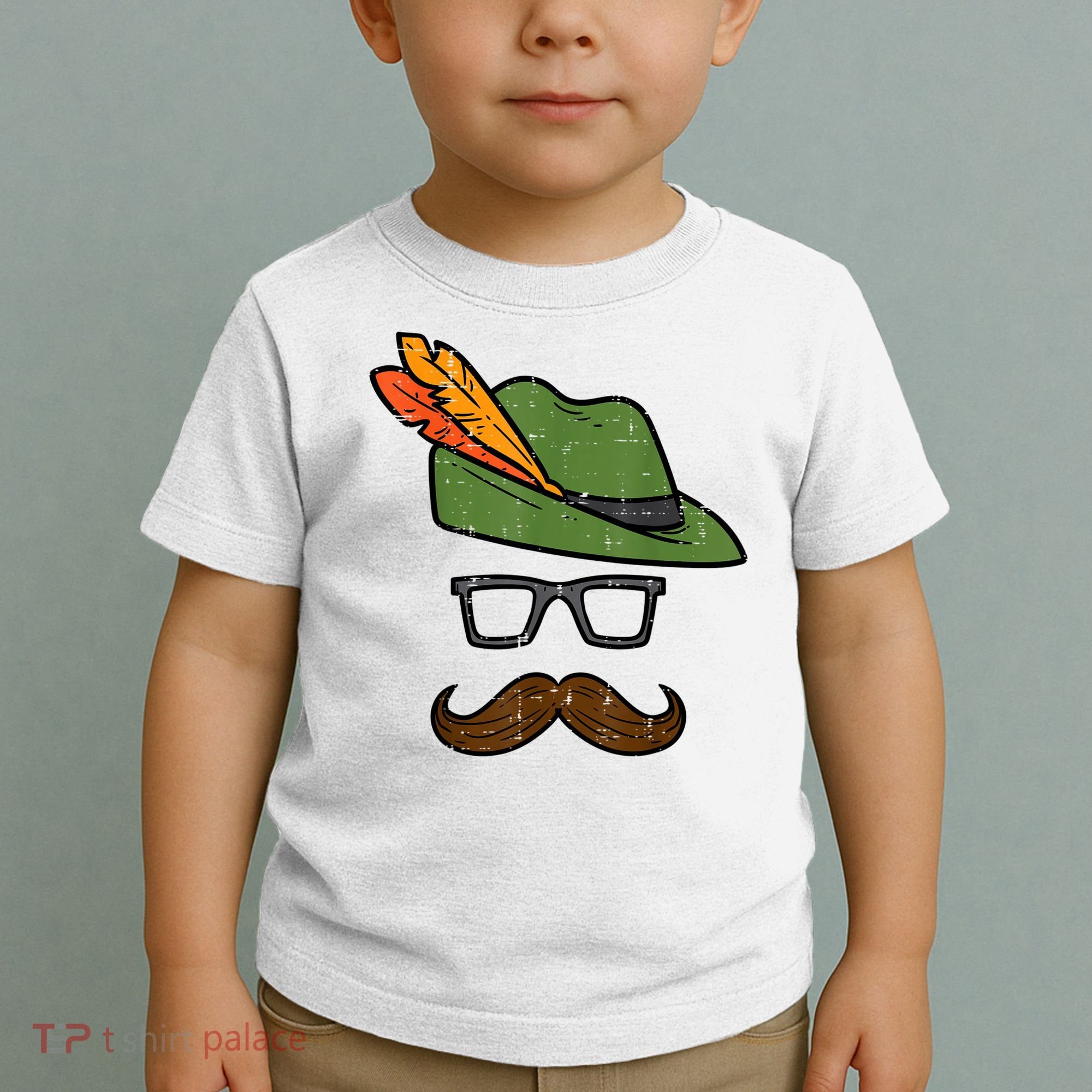 German Hat Mustache Costume Bavarian Oktoberfest Toddler T-Shirt