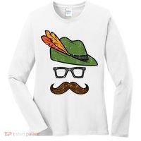 German Hat Mustache Costume Bavarian Oktoberfest Women's Long Sleeve Shirt thumb 0