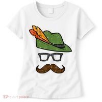 German Hat Mustache Costume Bavarian Oktoberfest Women's T-Shirt thumb 0