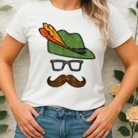 German Hat Mustache Costume Bavarian Oktoberfest Women's T-Shirt thumb 2