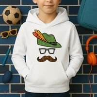 German Hat Mustache Costume Bavarian Oktoberfest Kids Hoodie thumb 2