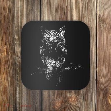 Great Horned Owl Distressed Design Coaster
