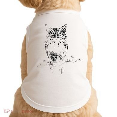 Great Horned Owl Distressed Design Doggie Tank