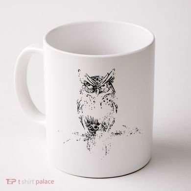 Great Horned Owl Distressed Design Coffee Mug