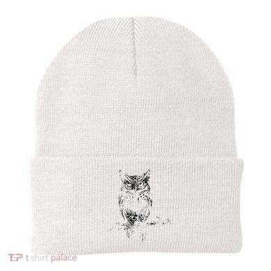 Great Horned Owl Distressed Design Beanie