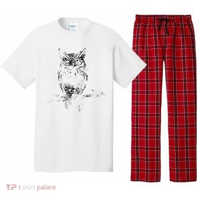 Great Horned Owl Distressed Design Pajama Set