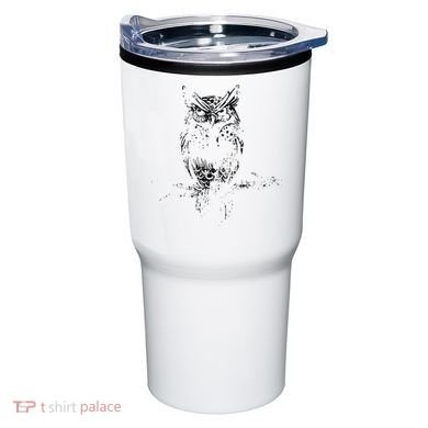 Great Horned Owl Distressed Design Tumbler