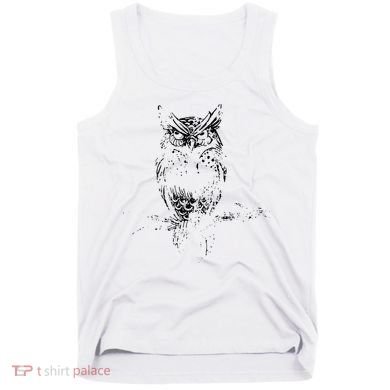 Great Horned Owl Distressed Design Tank Top