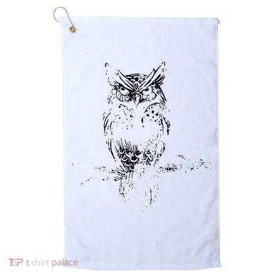 Great Horned Owl Distressed Design Golf Towel