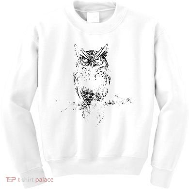Great Horned Owl Distressed Design Kids Sweatshirt
