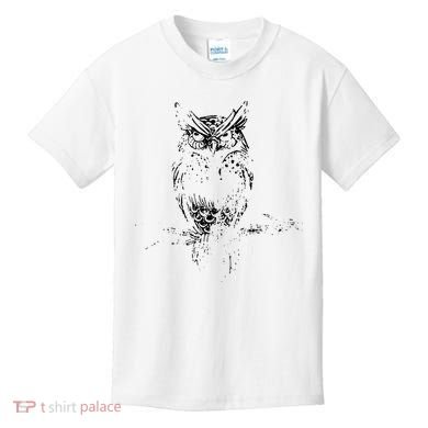 Great Horned Owl Distressed Design Kids T-Shirt
