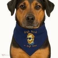 Gogh Hard Or Gogh Home Funny Vincent Van Gogh USA-Made Doggie Bandana thumb 1