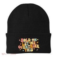 Groovy Hold On Let Me Overthink This Funny Mom Overthinking Beanie thumb 0