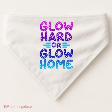 Glow Hard Or Glow Home Party USA-Made Doggie Bandana