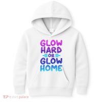 Glow Hard Or Glow Home Party Kids Hoodie thumb 0