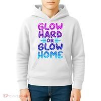 Glow Hard Or Glow Home Party Kids Hoodie thumb 4