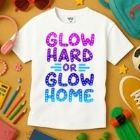 Glow Hard Or Glow Home Party Kids T-Shirt thumb 3