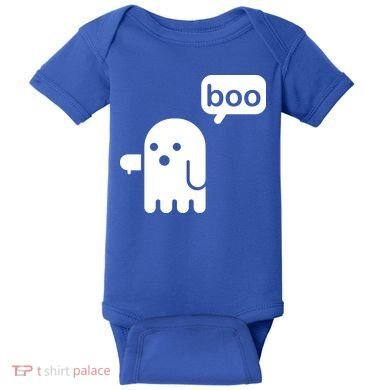 Ghost Boo Thumbs Down Baby Bodysuit