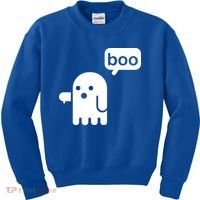 Ghost Boo Thumbs Down Kids Sweatshirt thumb 0