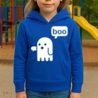 Ghost Boo Thumbs Down Kids Hoodie thumb 3