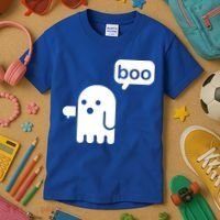 Ghost Boo Thumbs Down Kids T-Shirt thumb 3