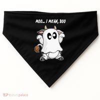 Ghost Cow Moo I Mean Bo Funny Halloween USA-Made Doggie Bandana thumb 0