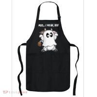 Ghost Cow Moo I Mean Bo Funny Halloween Apron thumb 0