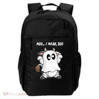 Ghost Cow Moo I Mean Bo Funny Halloween Backpack thumb 0