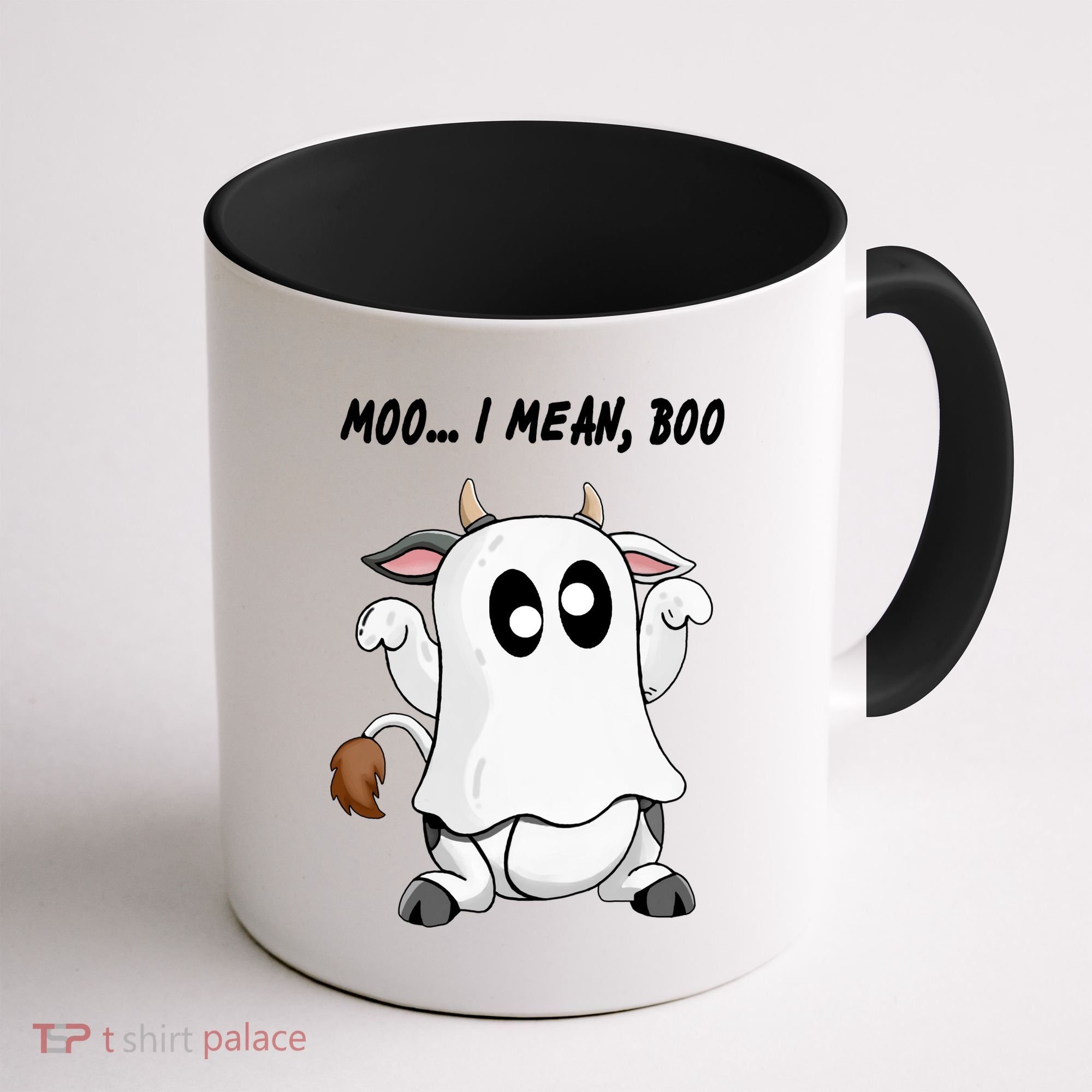 Ghost Cow Moo I Mean Bo Funny Halloween Coffee Mug