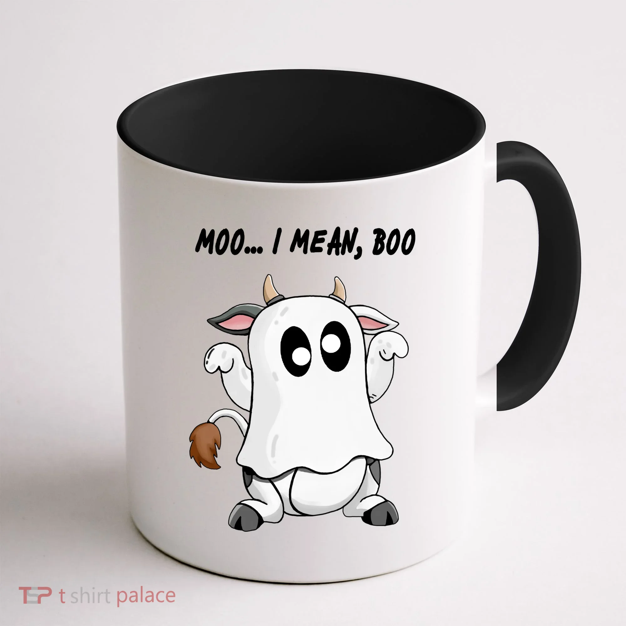 Ghost Cow Moo I Mean Bo Funny Halloween Coffee Mug